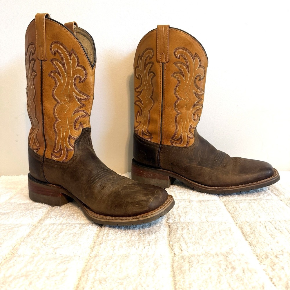Dan Post Mens Ferrier Pull‎ On Work Boots 10D Leather Cowboy Western Rugged